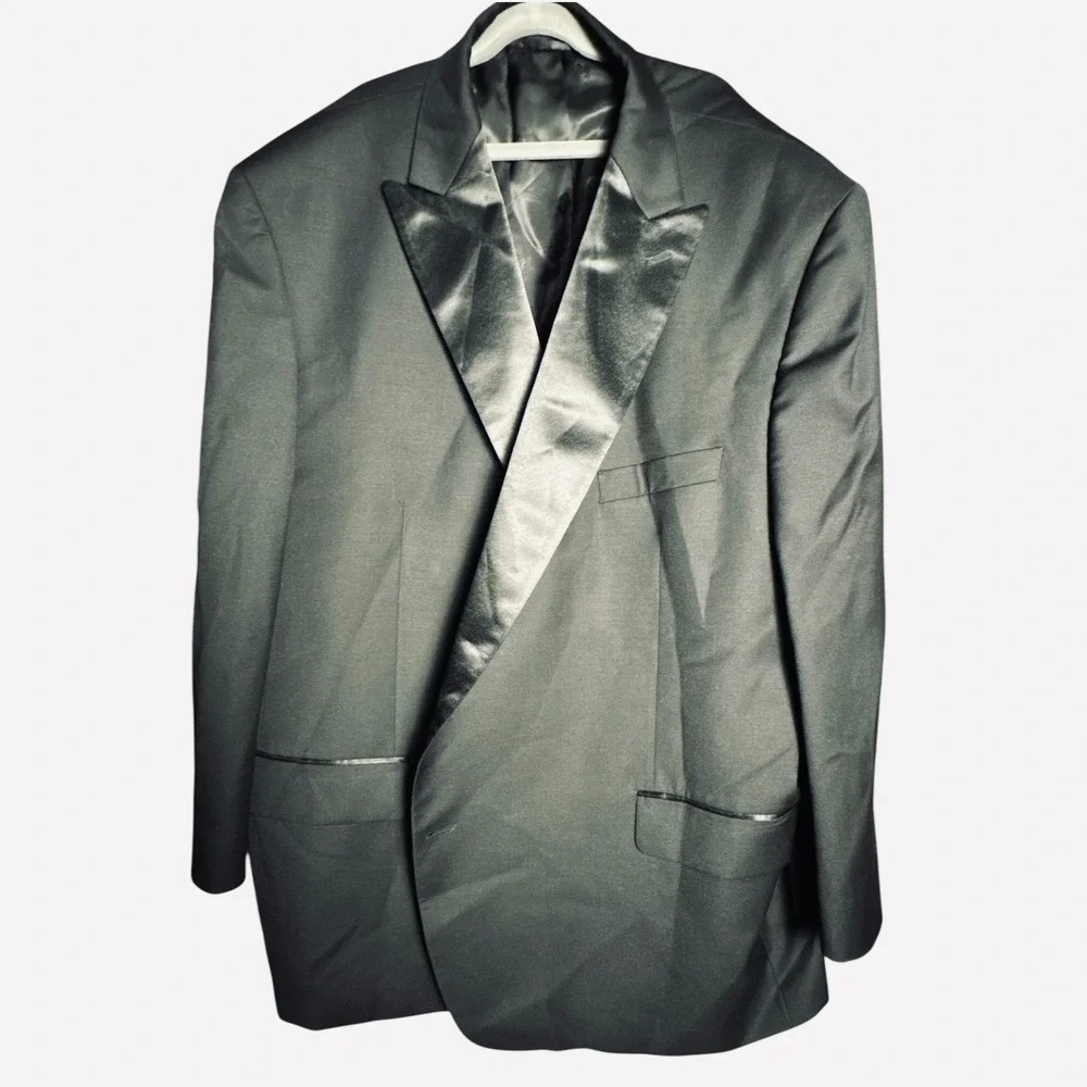 Lauren‎ Ralph Lauren Black Tuxedo Tailored Jacket Wool Blend Black 54R Preowned